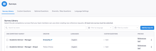 Duplicate surveys within Survey Library 3