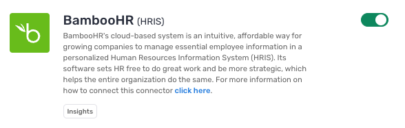 BambooHR connector for Crosschq Insights
